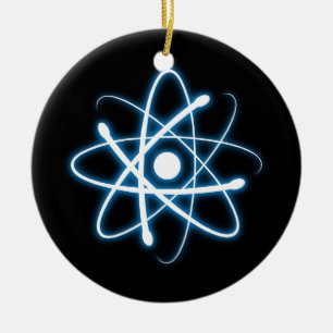 Décoration En Céramique Atom bleu Geek