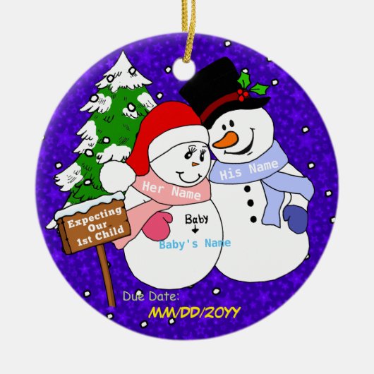 Décoration En Céramique Attendre notre ęr enfant (Devant)