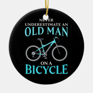 Décoration En Céramique Au Old Man On A Bicycle