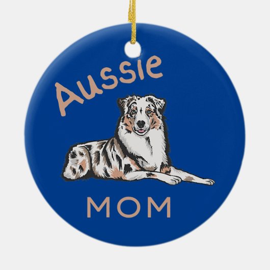 Décoration En Céramique Aussie Maman Australien Berger Aussie Chien (Dos)