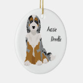 Décoration En Céramique Aussie Poodle mix, Aussiedoodle Christmas Ornament (Droite)