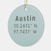 Décoration En Céramique Austin Latitude Longitude personnalisable (Gauche)