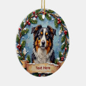 Décoration En Céramique Australian Shepherd Christmas Ornament (Droite)