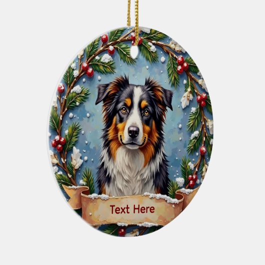 Décoration En Céramique Australian Shepherd Christmas Ornament (Droite)
