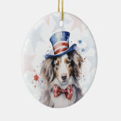 Décoration En Céramique Australian shepherd Dog, 4th of july Personalized (Droite)