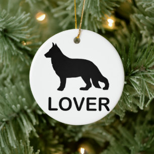 Décoration En Céramique Auteur berger allemand avec silhouette