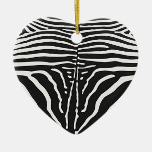Décoration En Céramique Authentic Zebra Skin Print - noir blanc strié