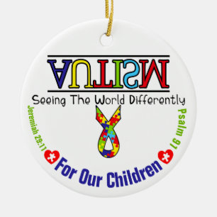 Décoration En Céramique Autism Awareness 4 Our Children Circle Ornament