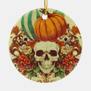 Décoration En Céramique Automne/Automne/Halloween/citrouille/squelette