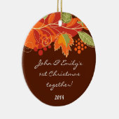 Décoration En Céramique Automne Feuilles d'automne Nom personnalisé Orneme (Droite)