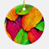 Décoration En Céramique Automne Feuilles Motif (Dos)