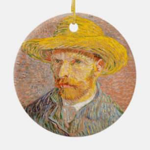 Décoration En Céramique Autoportrait de Vincent Van Gogh avec chapeau de p