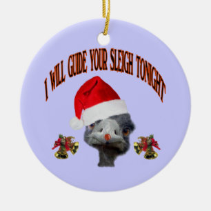 Décoration En Céramique Autruche de Noël