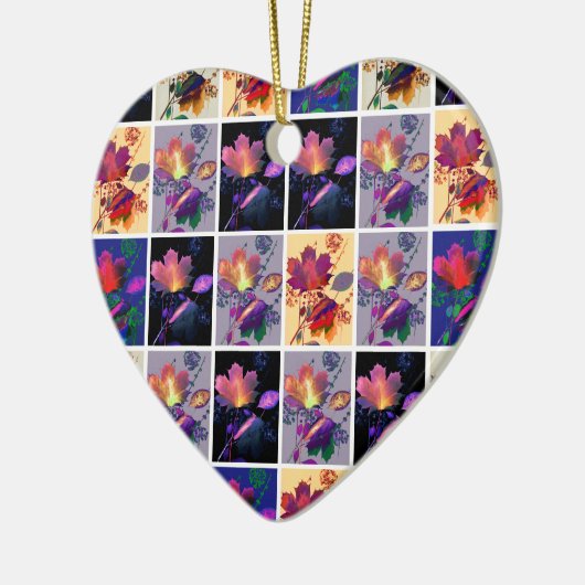 Décoration En Céramique Autumn Leaves Rustic Patchwork (Gauche)