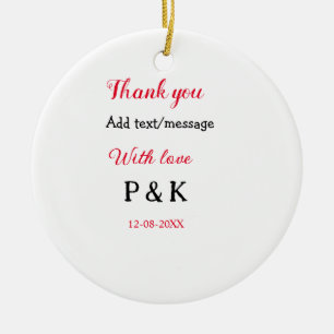 Décoration En Céramique Avec amour ajoutez lettre du nom du couple merci a