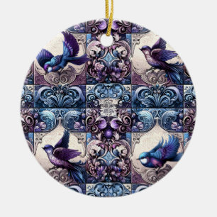 Décoration En Céramique Avion victorien : Un jardin de tuiles violettes