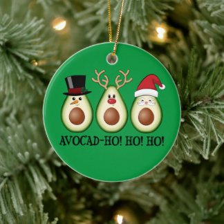 Décoration En Céramique Avocado de Noël Frosty, Rudolph et Père Noël
