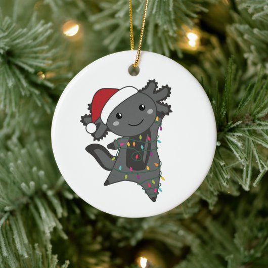 Décoration En Céramique Axolotl Joyeux Noël Animaux d'hiver Axolotls (Arbre)