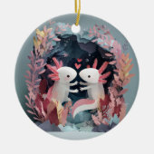 Décoration En Céramique Axolotl love paper cut shadowbox diorama (Devant)