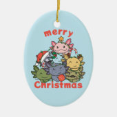 Décoration En Céramique Axolotl sapin de Noël drôle animal Noël (Devant)