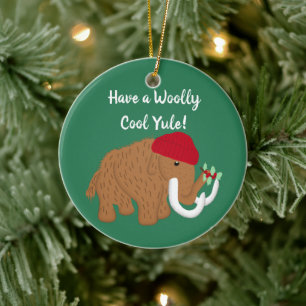 Décoration En Céramique Ayez un Cool en laine Yule Funny Mammoth Noël