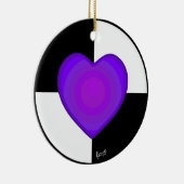 Décoration En Céramique B&W Purple Hearts Beating (Droite)