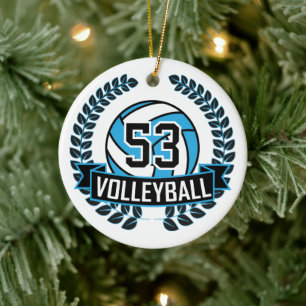 Décoration En Céramique Baby Blue & Black 🏐 Volleyball