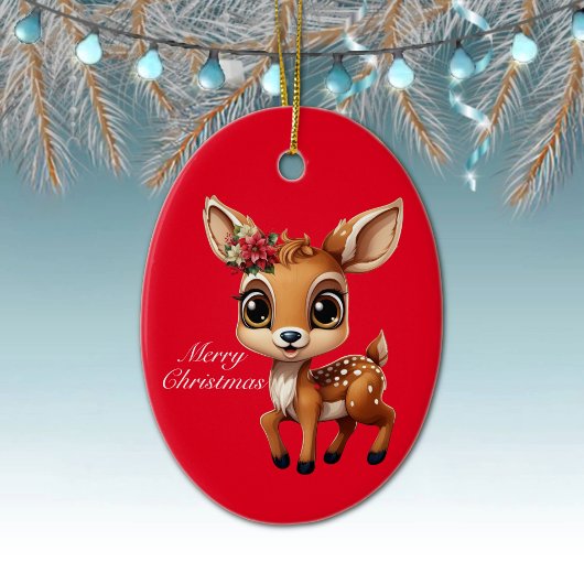 Décoration En Céramique Baby Deer, Fawn, Doit 🦌 🎄 Joyeux Noël
