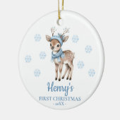 Décoration En Céramique Baby Deer Personalized Baby's First Christmas (Gauche)