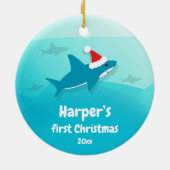Décoration En Céramique Baby First Christmas Blue Shark (Dos)