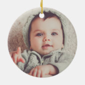 Décoration En Céramique Baby First Christmas Custom Name Chat Kitty Photo (Dos)