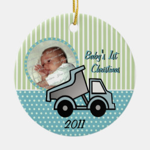 Décoration En Céramique Baby First Christmas Dump Truck Photo