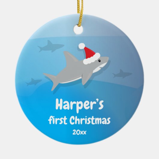 Décoration En Céramique Baby First Christmas Shark (Devant)