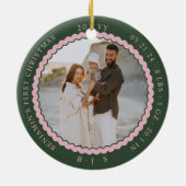 Décoration En Céramique Baby First Christmas Wavy Modern Minimal 2 Photo (Dos)