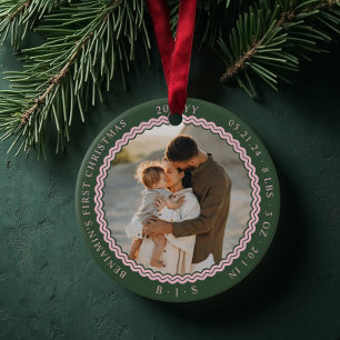 Décoration En Céramique Baby First Christmas Wavy Modern Minimal 2 Photo