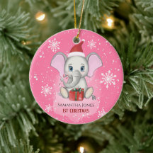 Baby Girl First Christmas Jote Elephant Holidays