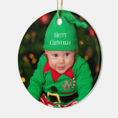 Décoration En Céramique Baby Photo Elf Joyeux Noël (Gauche)