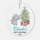 Décoration En Céramique Baby’s First Christmas Personalized Elephant (Gauche)