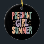 Décoration En Céramique Baby shower d'été de la grossesse révélateur de gr<br><div class="desc">Baby shower d'été de la grossesse révélateur de grossesse fille enceinte</div>