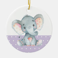 Baby shower Eléphant Fille Violet