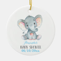 Baby shower éléphant garçon bleu et gris