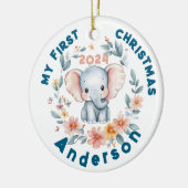 Décoration En Céramique Baby's Boy First Christmas Cute Elephant (Gauche)