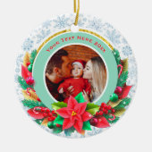 Décoration En Céramique Baby's First Christmas Custom Name Photo Keepsake (Devant)