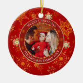 Décoration En Céramique Baby's First Christmas Custom Name Photo Keepsake (Devant)