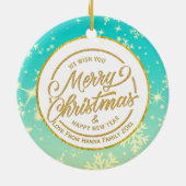 Décoration En Céramique Baby's First Christmas Custom Name Photo Keepsake (Dos)