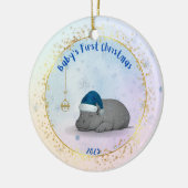 Décoration En Céramique Baby's First Christmas - Porcelain Hippo Ornament (Gauche)