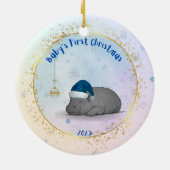 Décoration En Céramique Baby's First Christmas - Porcelain Hippo Ornament (Dos)