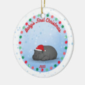 Décoration En Céramique Baby's First Christmas - Porcelain Hippo Ornament (Gauche)