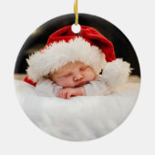 Décoration En Céramique Baby's First Christmas Sage Green Ceramic Ornament (Dos)