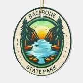 Décoration En Céramique Backbone State Park Badge Iowa (Gauche)